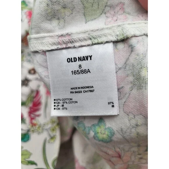 Old Navy Women's Sz 8 Strapless Floral A-Line Dress Garden Feminine Spring - Picture 9 of 11